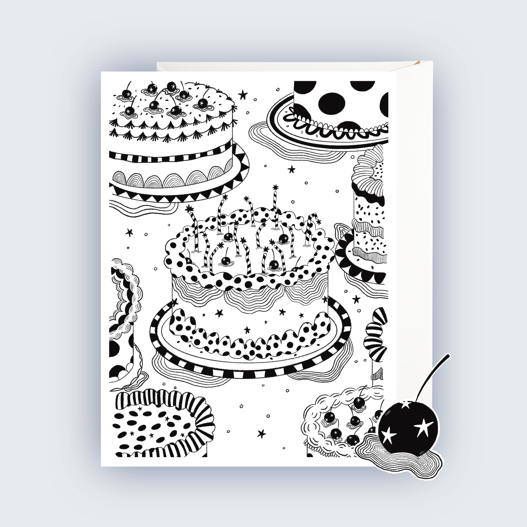 CARTE D'ANNIVERSAIRE ★ TROP DE GÂTEAUX